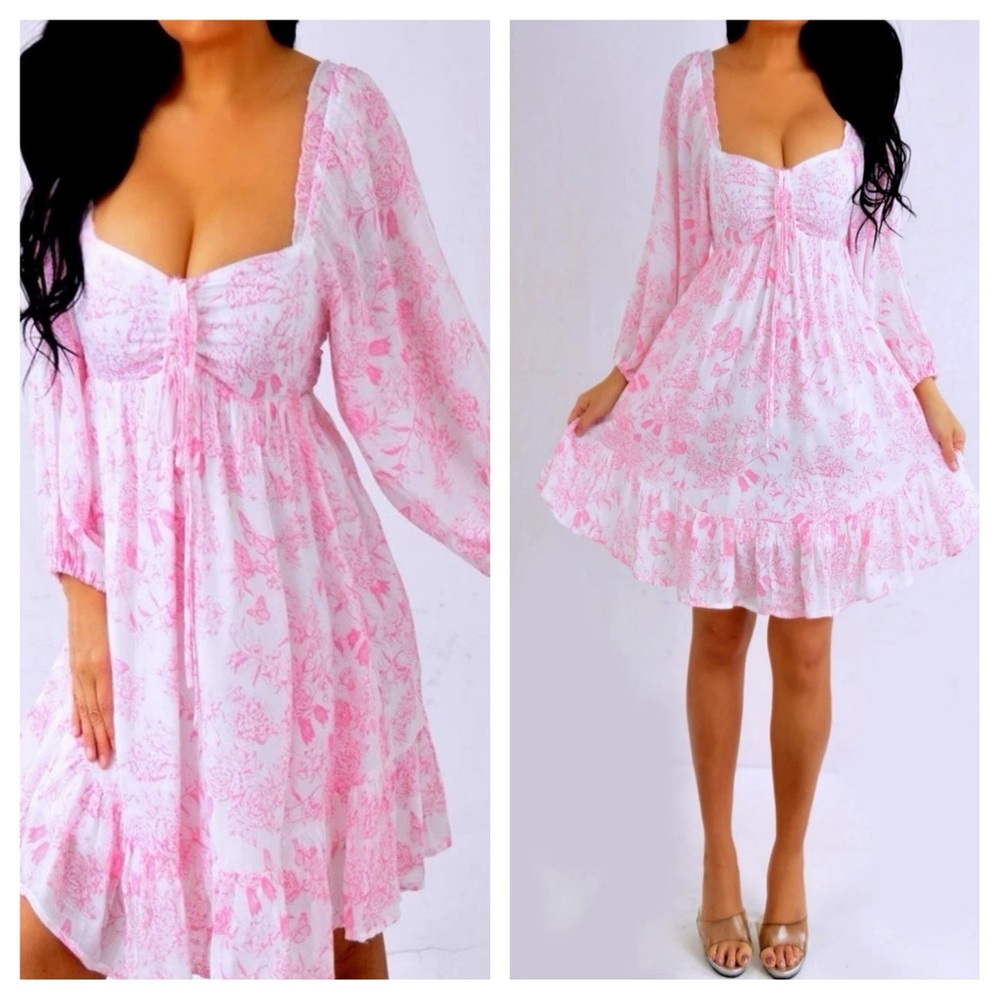Pink Floral Women's Dress